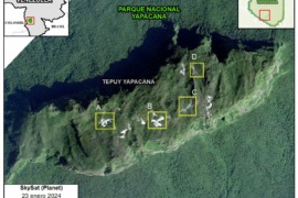 MAAP #207: Eliminación de la minería ilegal en el tepuy sagrado del Parque Nacional Yapacana (Amazonía Venezolana)