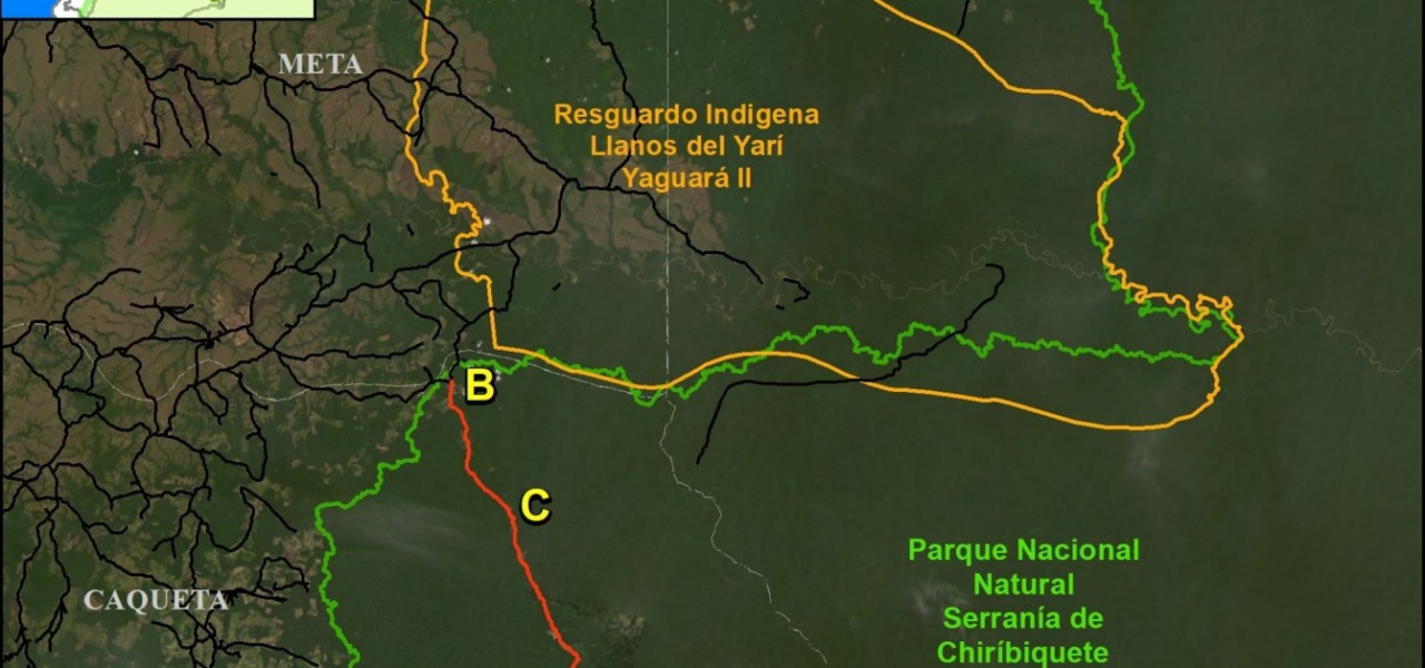 MAAP #211: Vías ilegales y Deforestación en Resguardos Indígenas y Parques Nacionales de la Amazonia Colombiana